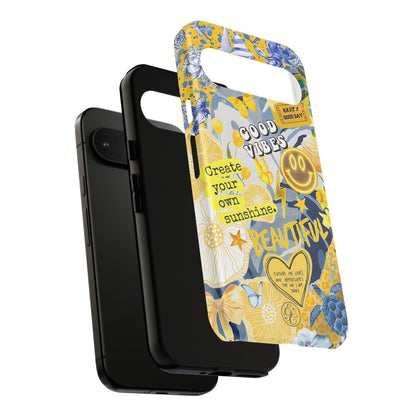 Yellow and Blue Collage Tough Phone Case