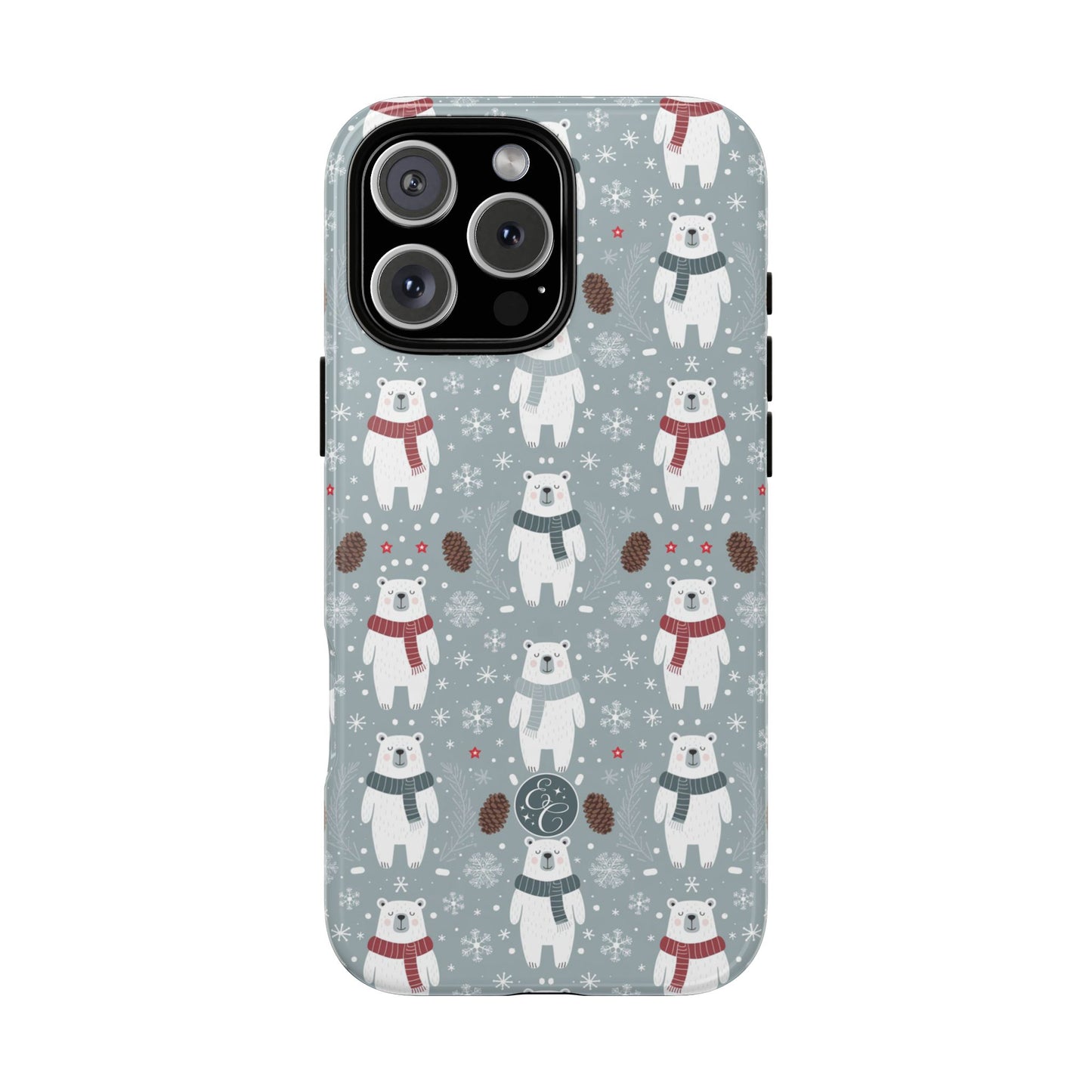 Cute Polar Bear Pattern Tough Phone Case