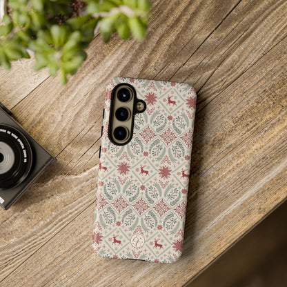 Red Reindeer Christmas Pattern Phone Case