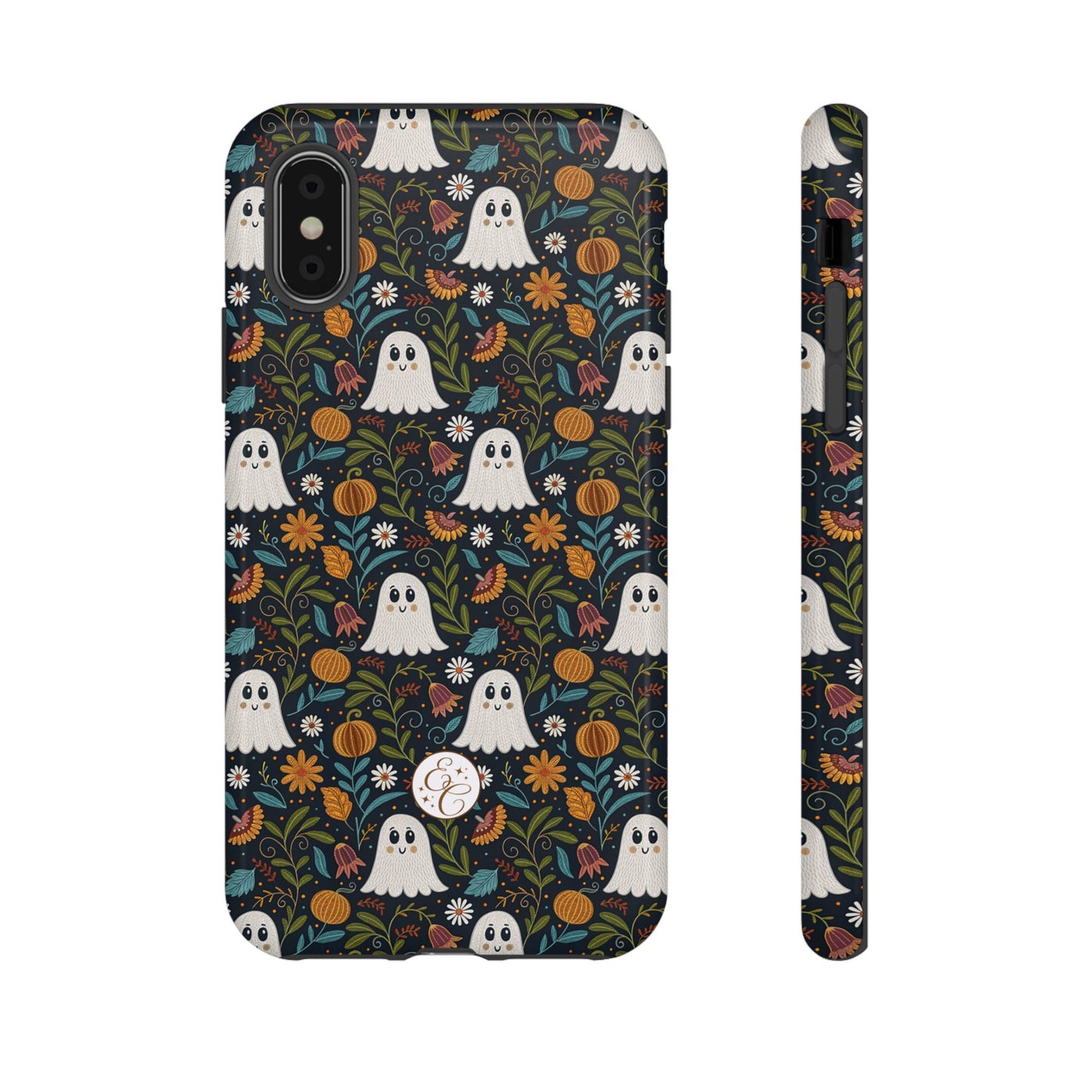 Boho Halloween Ghost Pattern Tough Phone Case