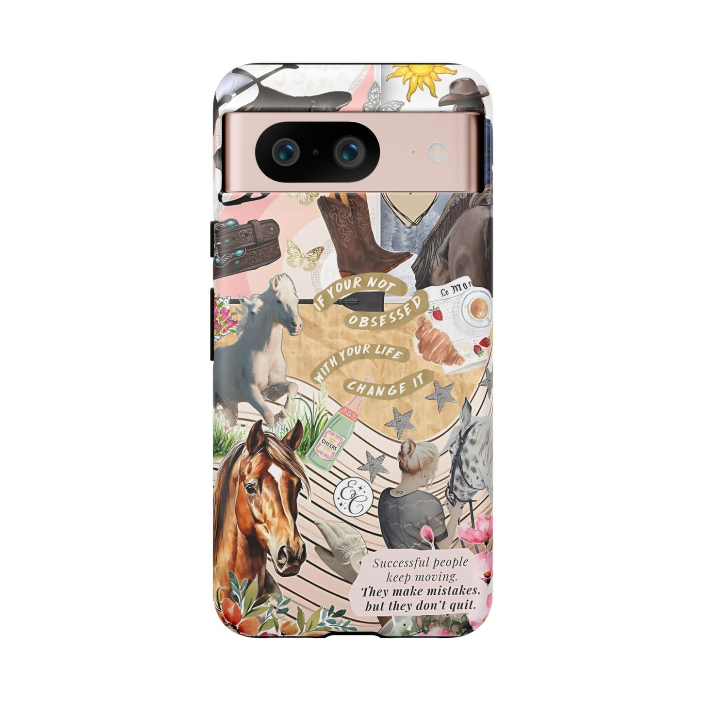 Equestrian Cowgirl Collage Tough Phone Case