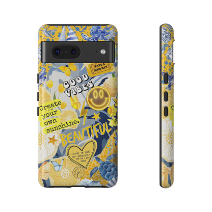 Yellow and Blue Collage Tough Phone Case