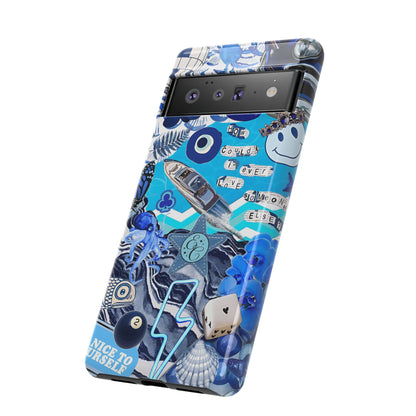 Eclectic Blue Collage Tough Phone Case