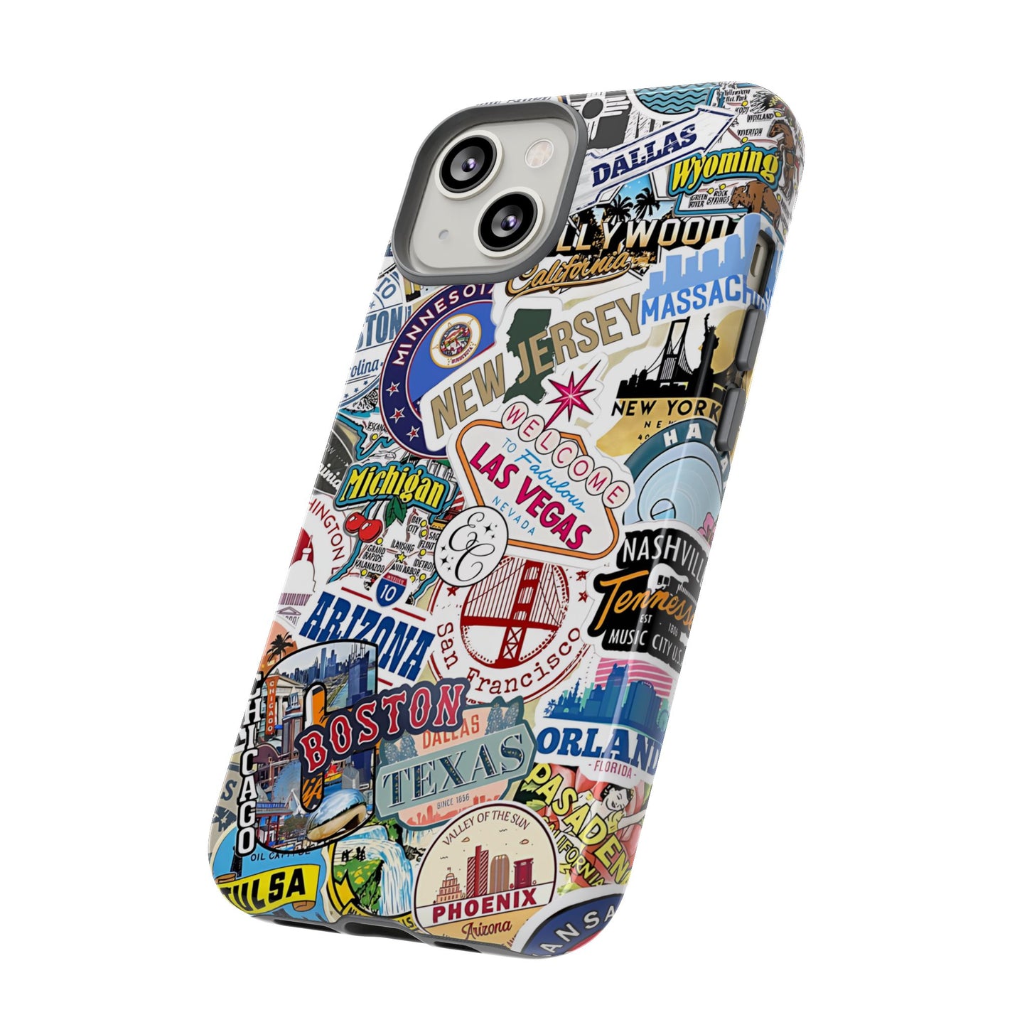 USA Travel Stickers Tough Phone Case