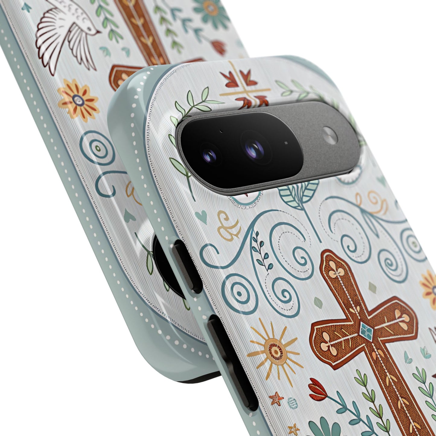 Christian Cross Floral Tough Phone Case