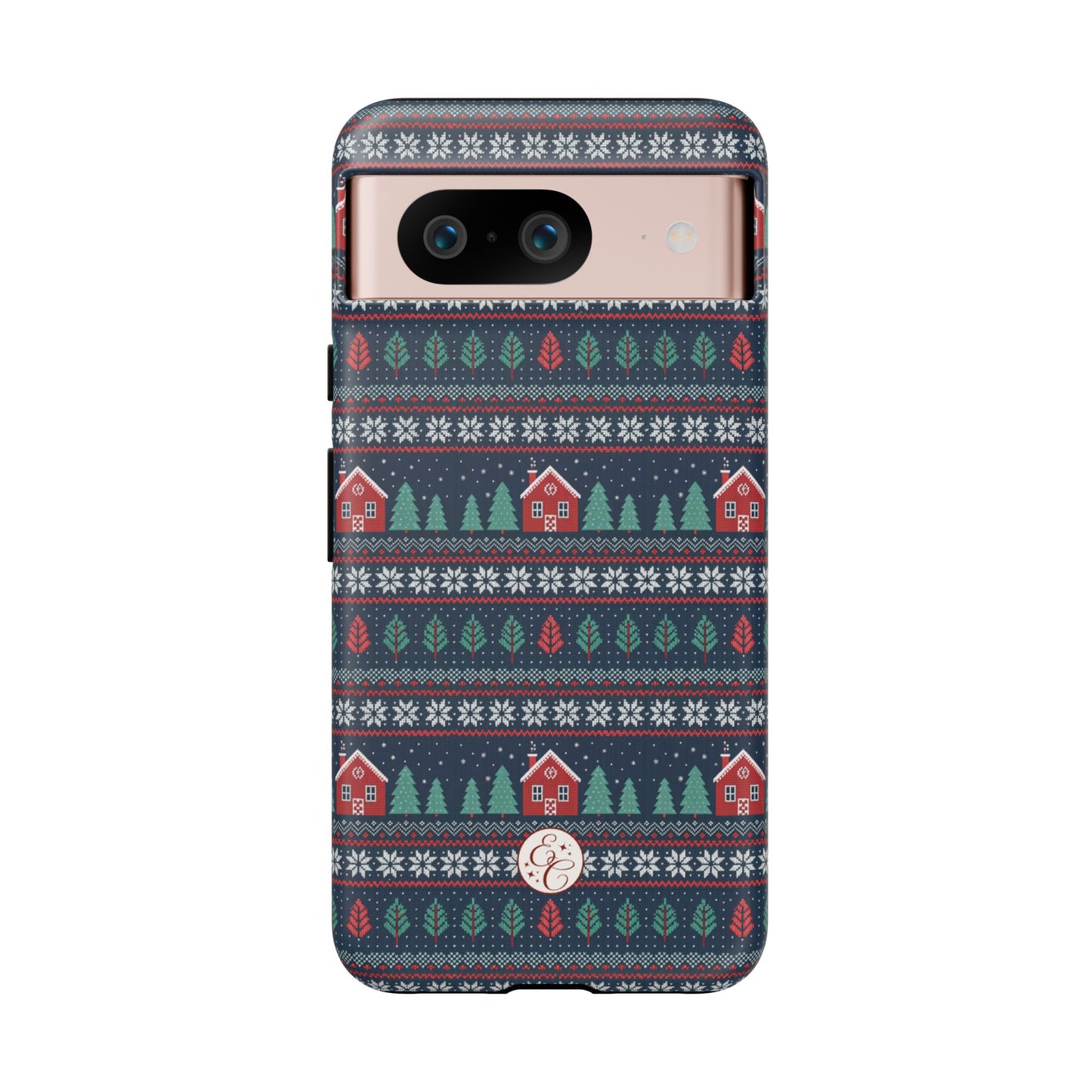 Winter Cottage Pattern Tough Phone Case