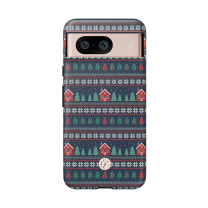 Winter Cottage Pattern Tough Phone Case