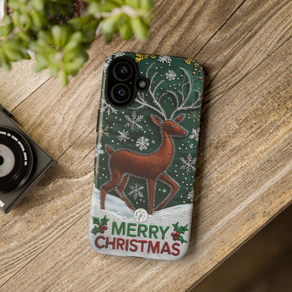 Merry Christmas Reindeer Tough Phone Case
