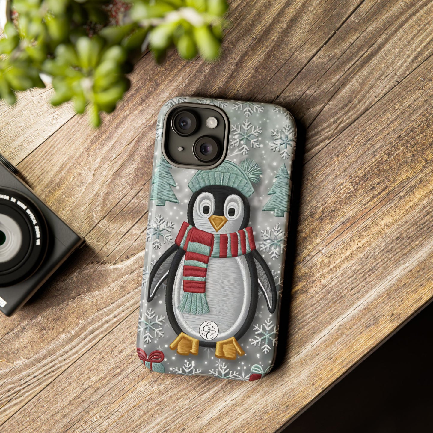 Cute Christmas Penguin Tough Phone Case