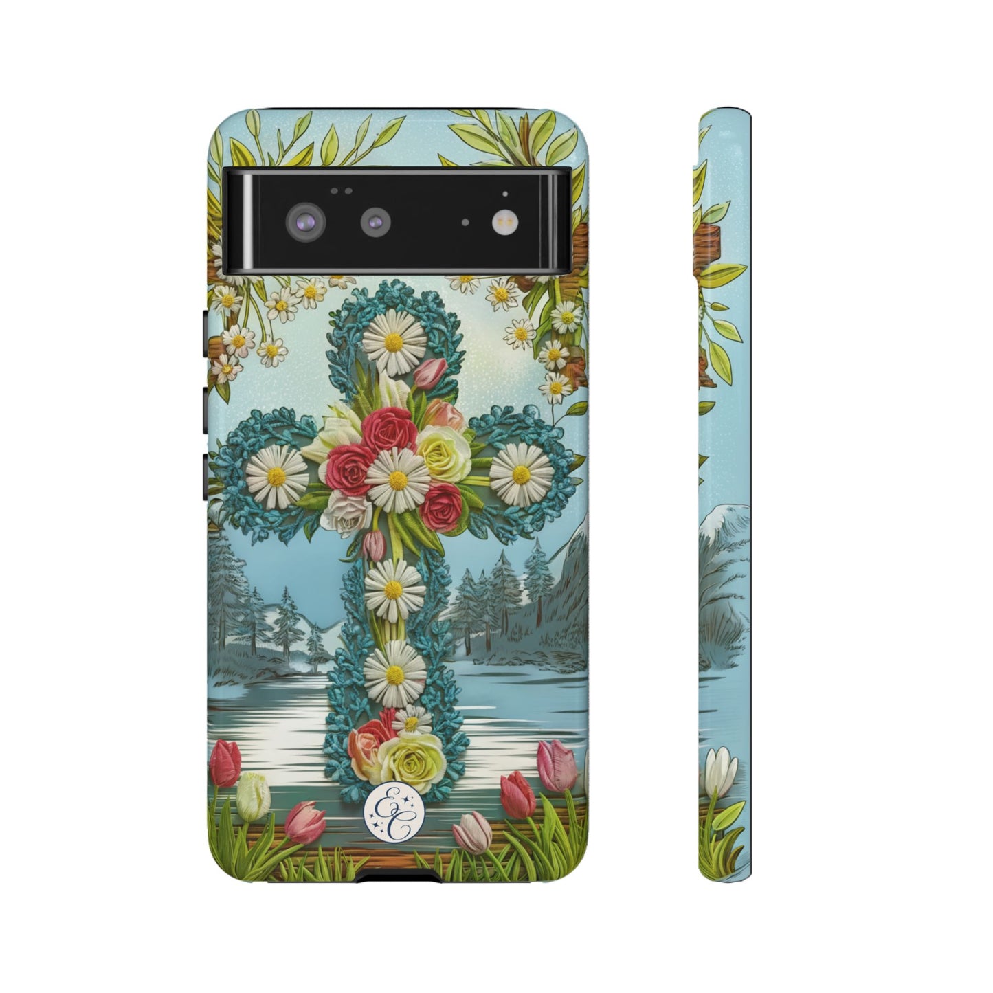 Floral Cross Tough Phone Case