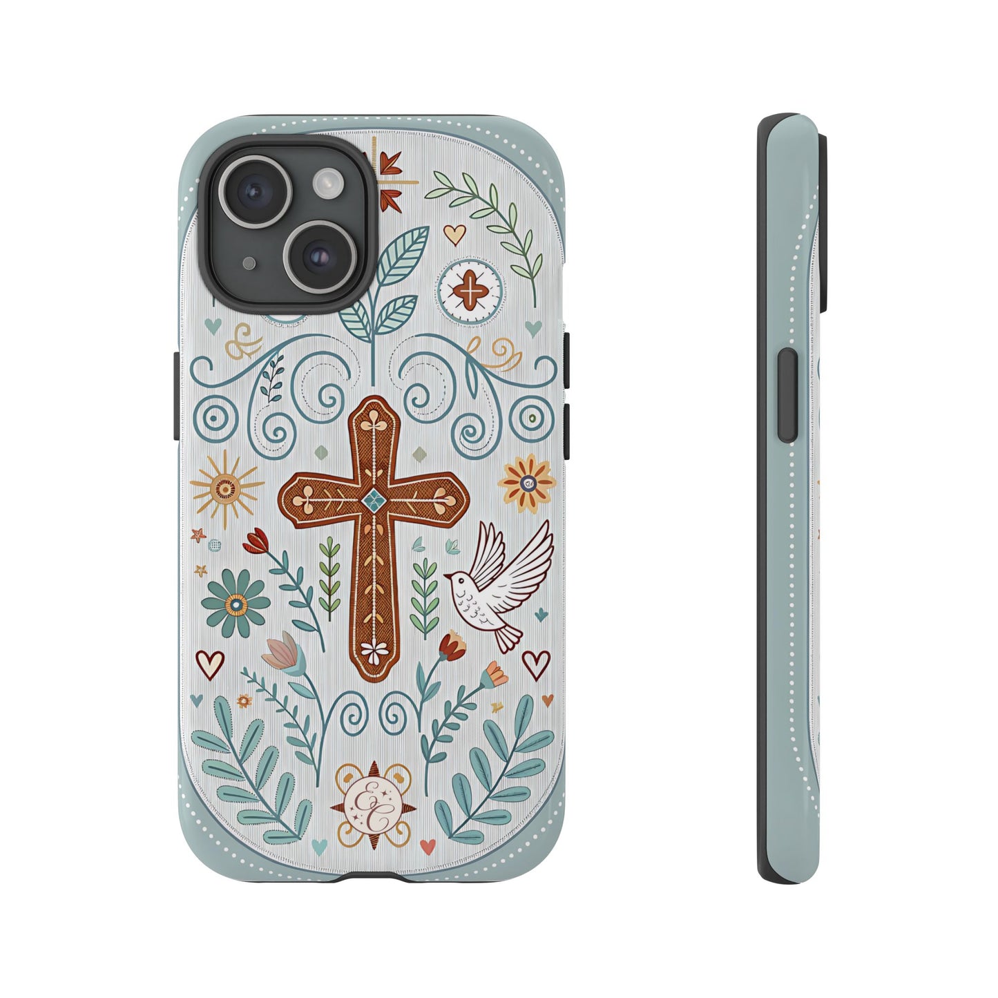 Christian Cross Floral Tough Phone Case