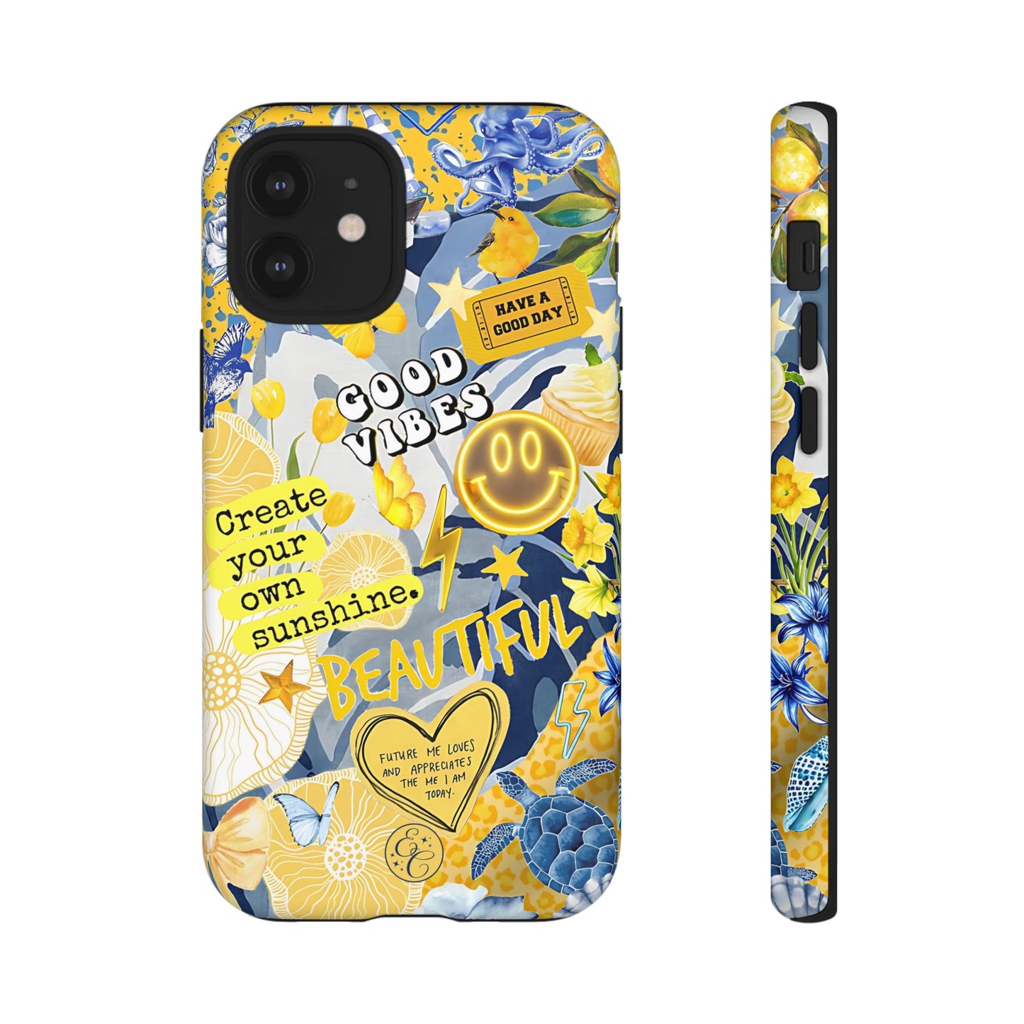 Yellow and Blue Collage Tough Phone Case