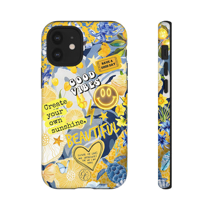 Yellow and Blue Collage Tough Phone Case