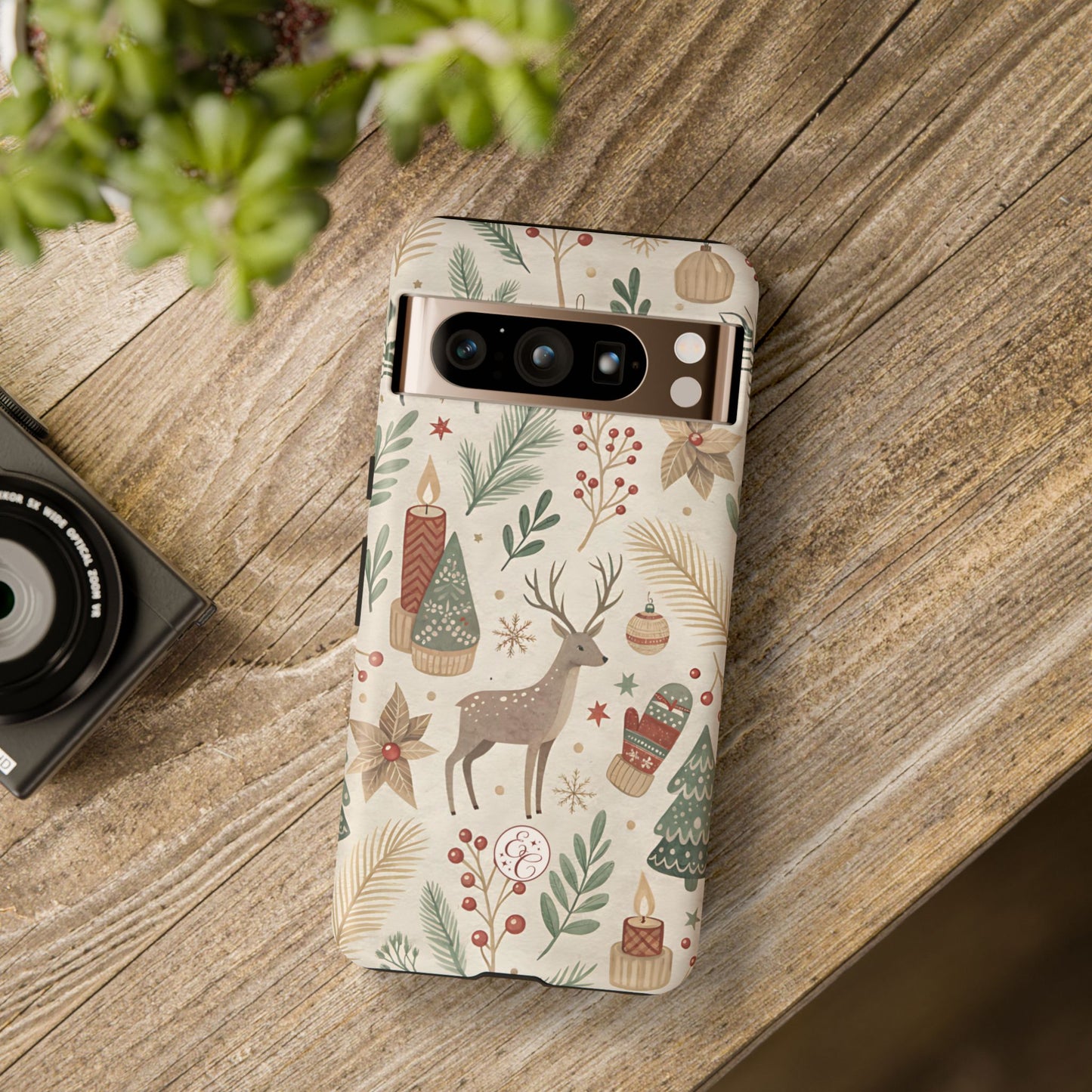 Rustic Christmas Reindeer Tough Phone Case