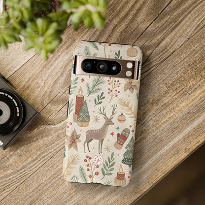 Rustic Christmas Reindeer Tough Phone Case