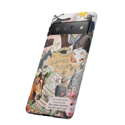 Equestrian Cowgirl Collage Tough Phone Case