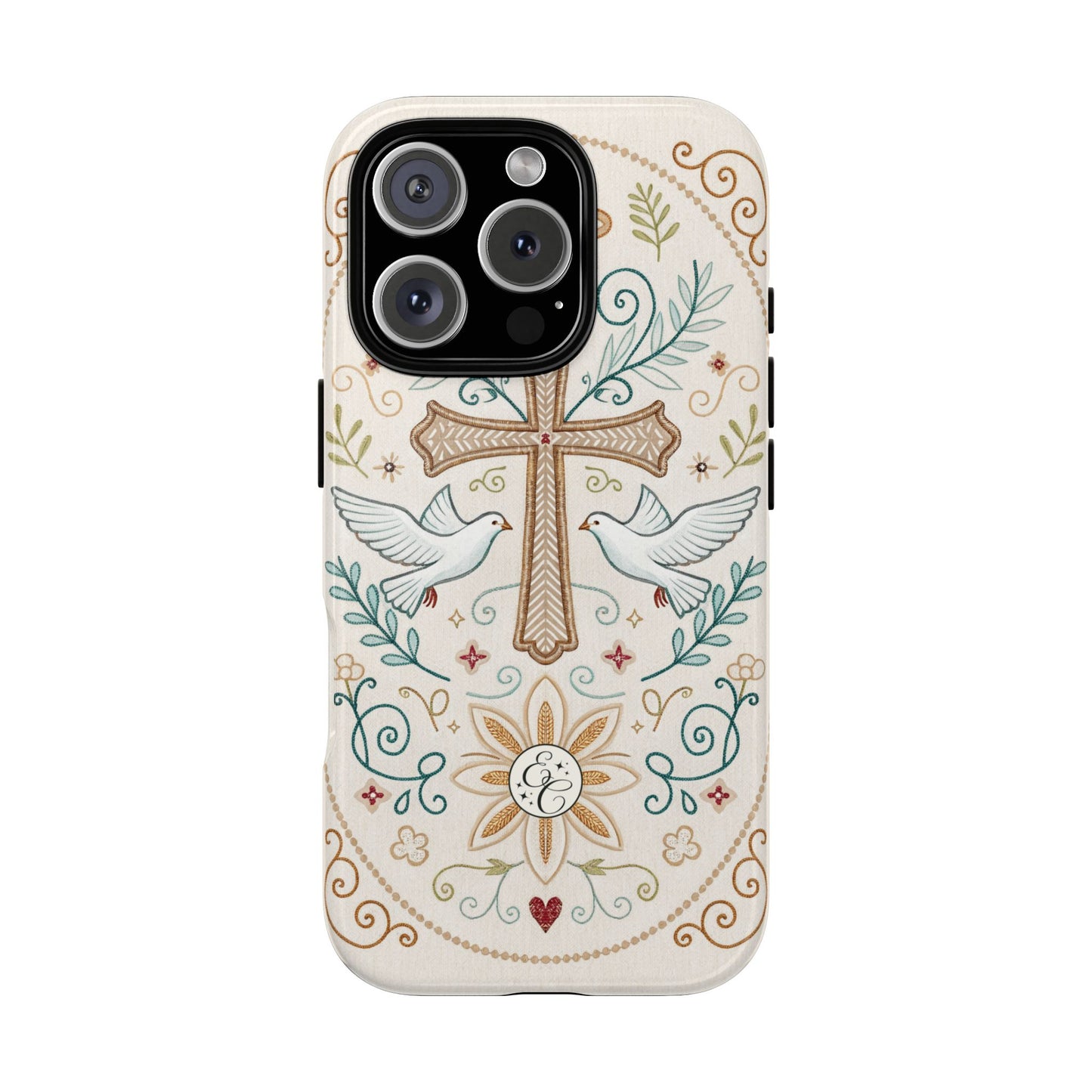 Christian Cross and Doves Tough Phone Case