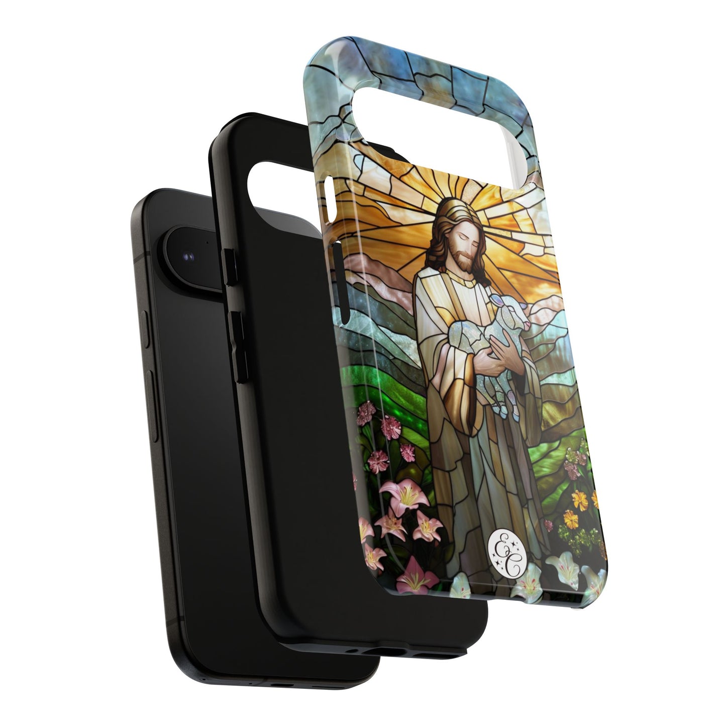 Jesus Holding a Lamb Stained Glass Tough Phone Case