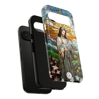 Jesus Holding a Lamb Stained Glass Tough Phone Case