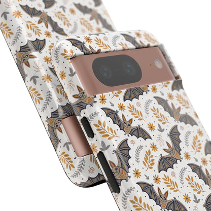 Boho Halloween Bat Pattern Tough Phone Case