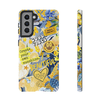 Yellow and Blue Collage Tough Phone Case