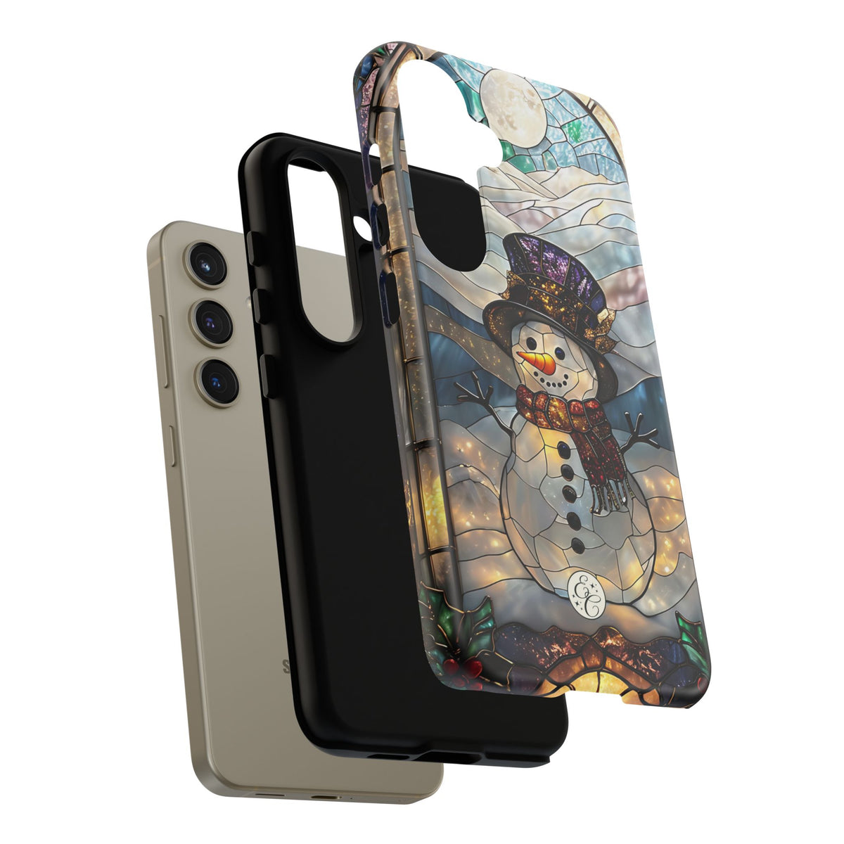 Snowman Stained Glass Phone Case