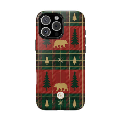 Christmas Bear Plaid Tough Phone Case