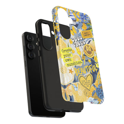 Yellow and Blue Collage Tough Phone Case