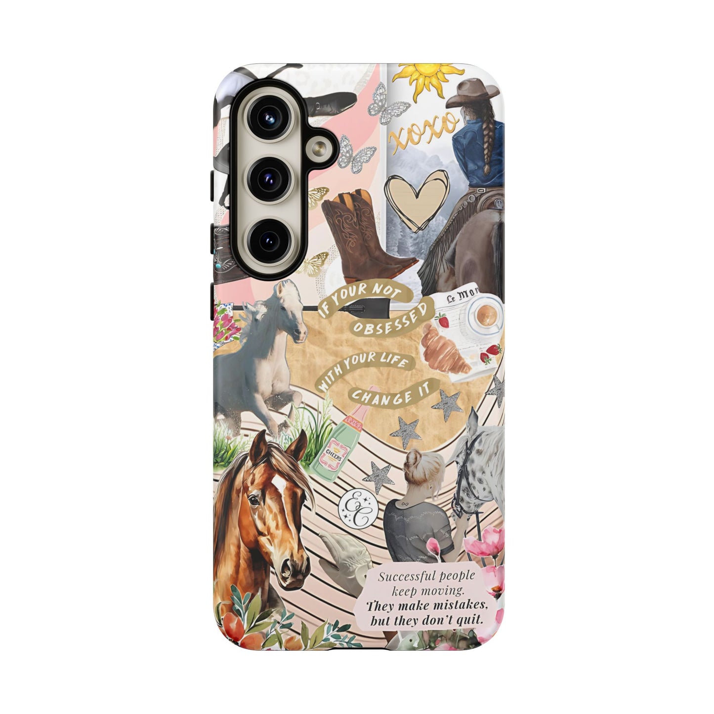 Equestrian Cowgirl Collage Tough Phone Case