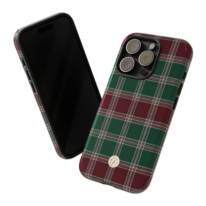Green & Burgundy Plaid Tough Phone Case