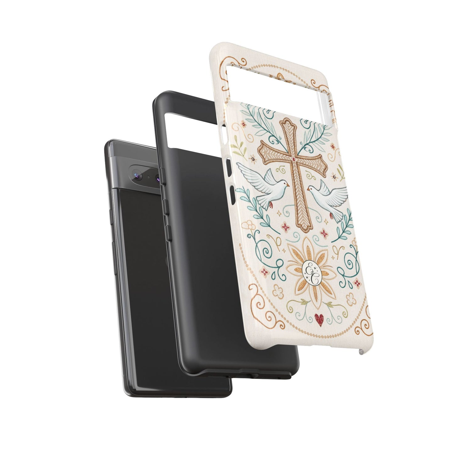 Christian Cross and Doves Tough Phone Case
