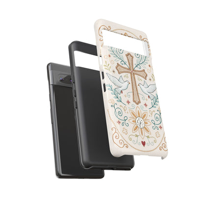 Christian Cross and Doves Tough Phone Case