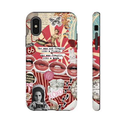 Feminine Aesthetic Retro Collage Tough Phone Case