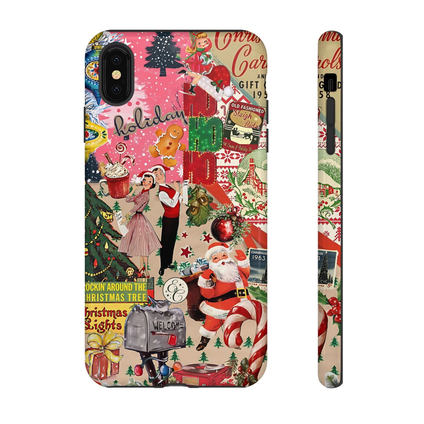 Vintage Christmas Collage Tough Phone Case