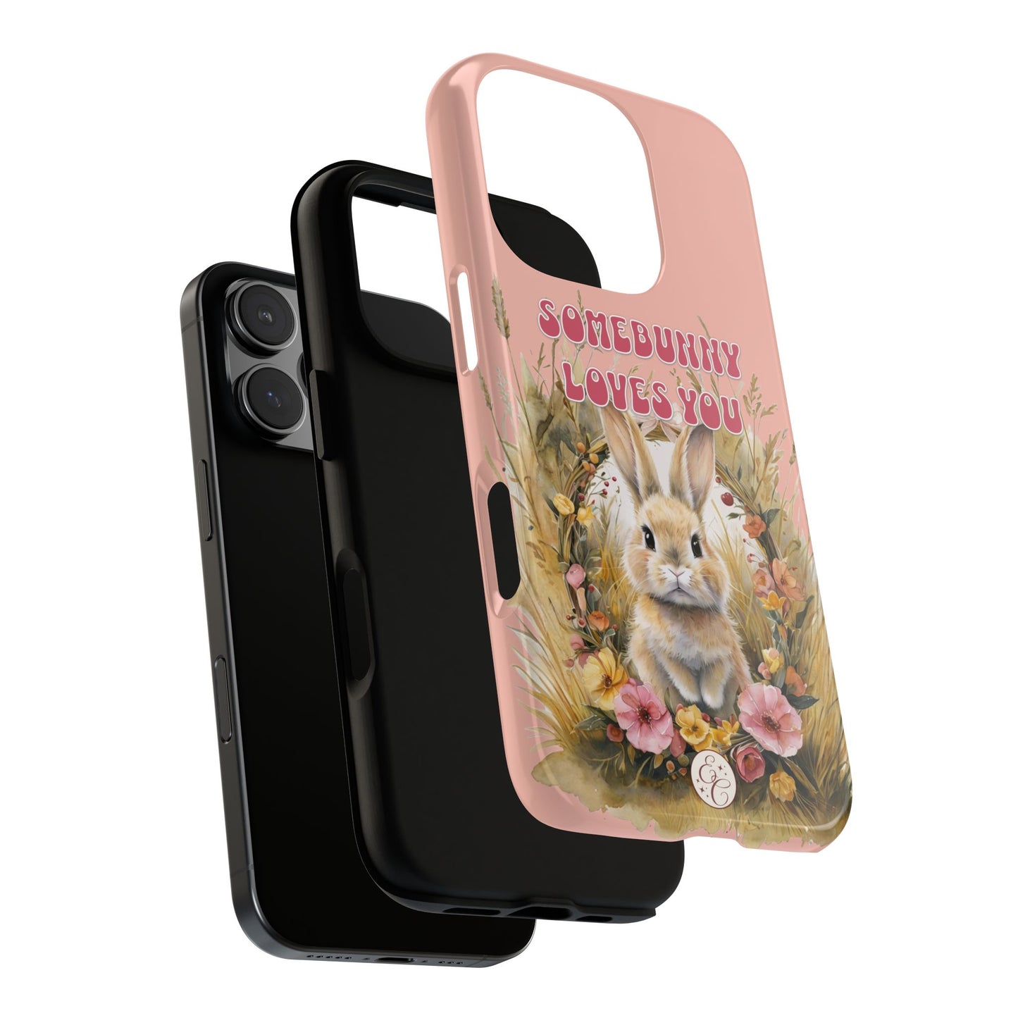 Somebunny Loves You Tough Phone Case - Peach
