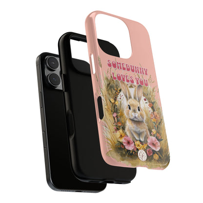 Somebunny Loves You Tough Phone Case - Peach