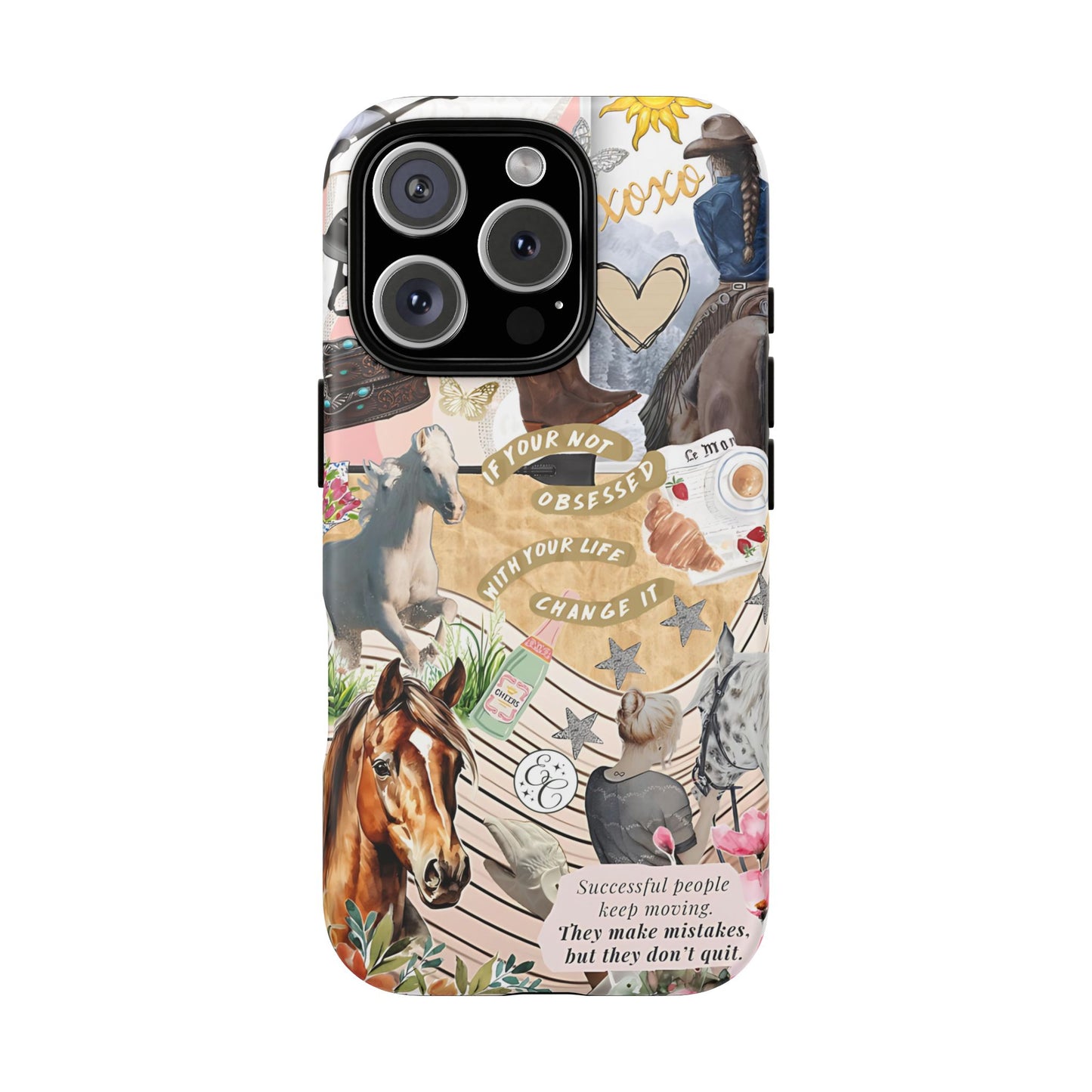 Equestrian Cowgirl Collage Tough Phone Case