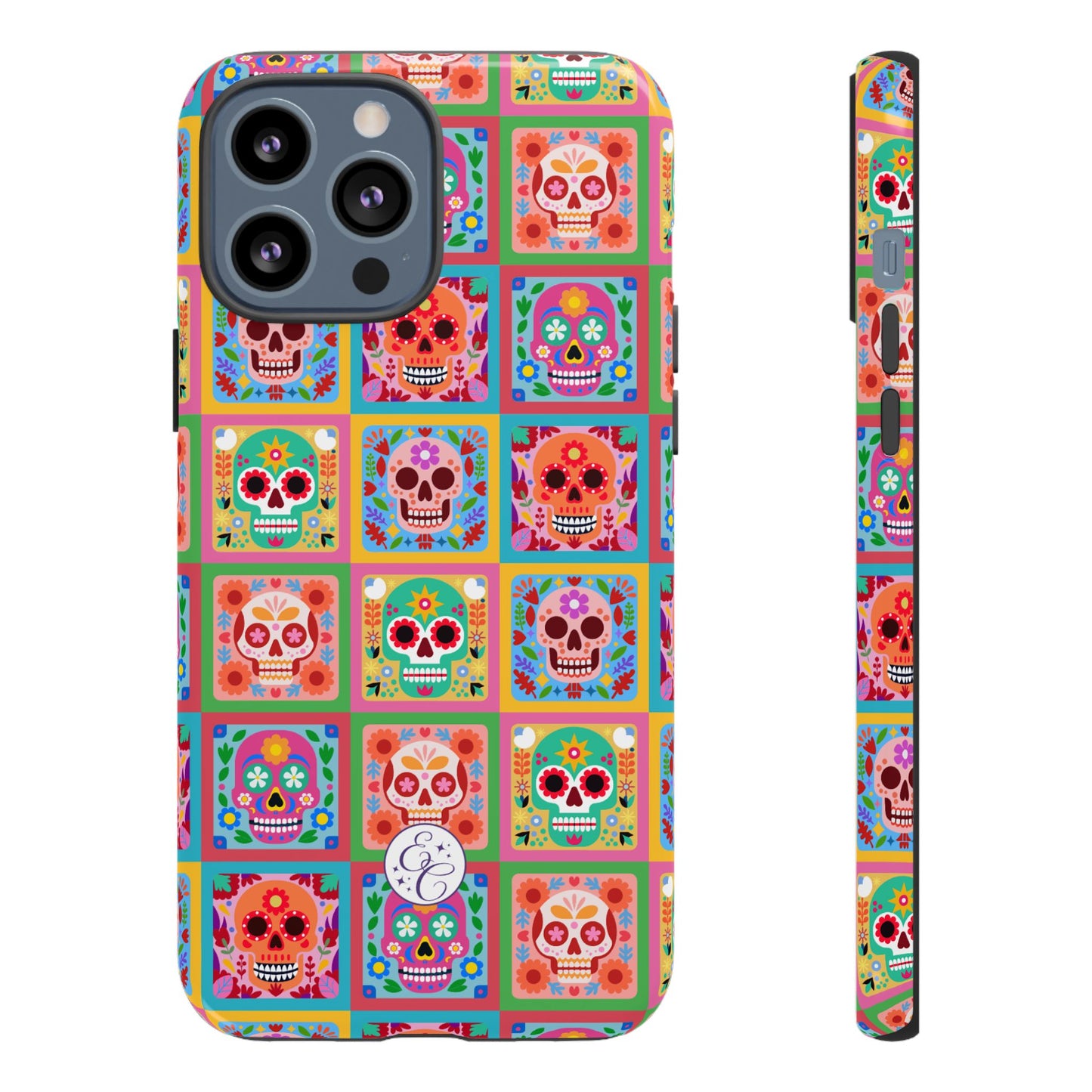 Colorful Sugar Skull Pattern Tough Phone Case