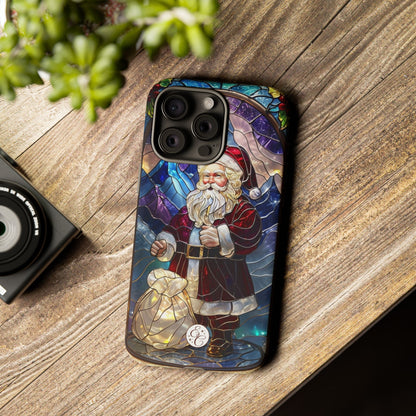 Santa Claus Stained Glass Tough Phone Case