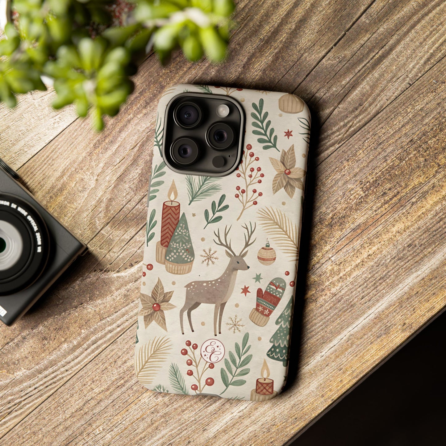 Rustic Christmas Reindeer Tough Phone Case