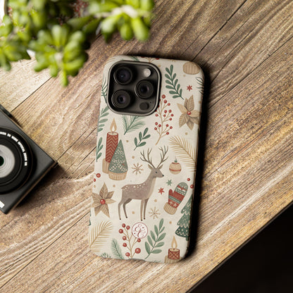 Rustic Christmas Reindeer Tough Phone Case