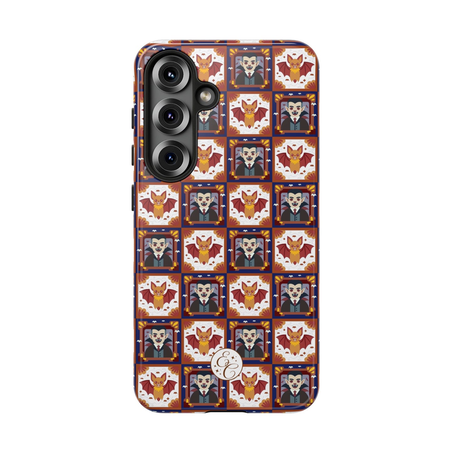 Dracula & Bat Pattern Tough Phone Case