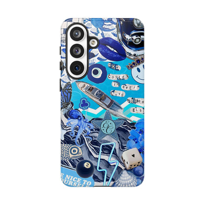 Eclectic Blue Collage Tough Phone Case
