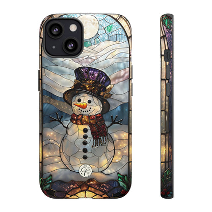 Snowman Stained Glass Tough Phone Case