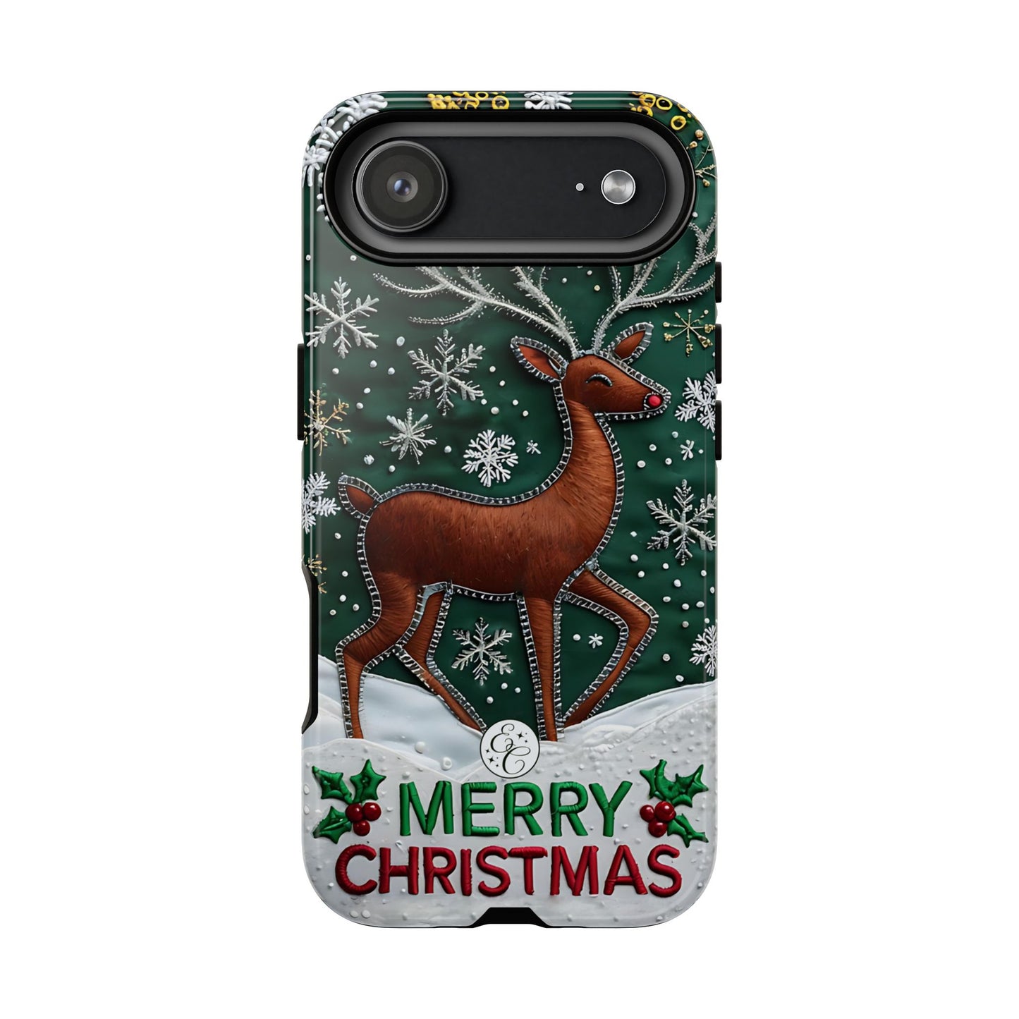 Merry Christmas Reindeer Tough Phone Case