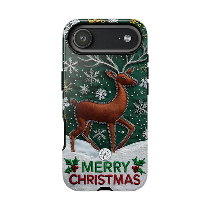 Merry Christmas Reindeer Tough Phone Case