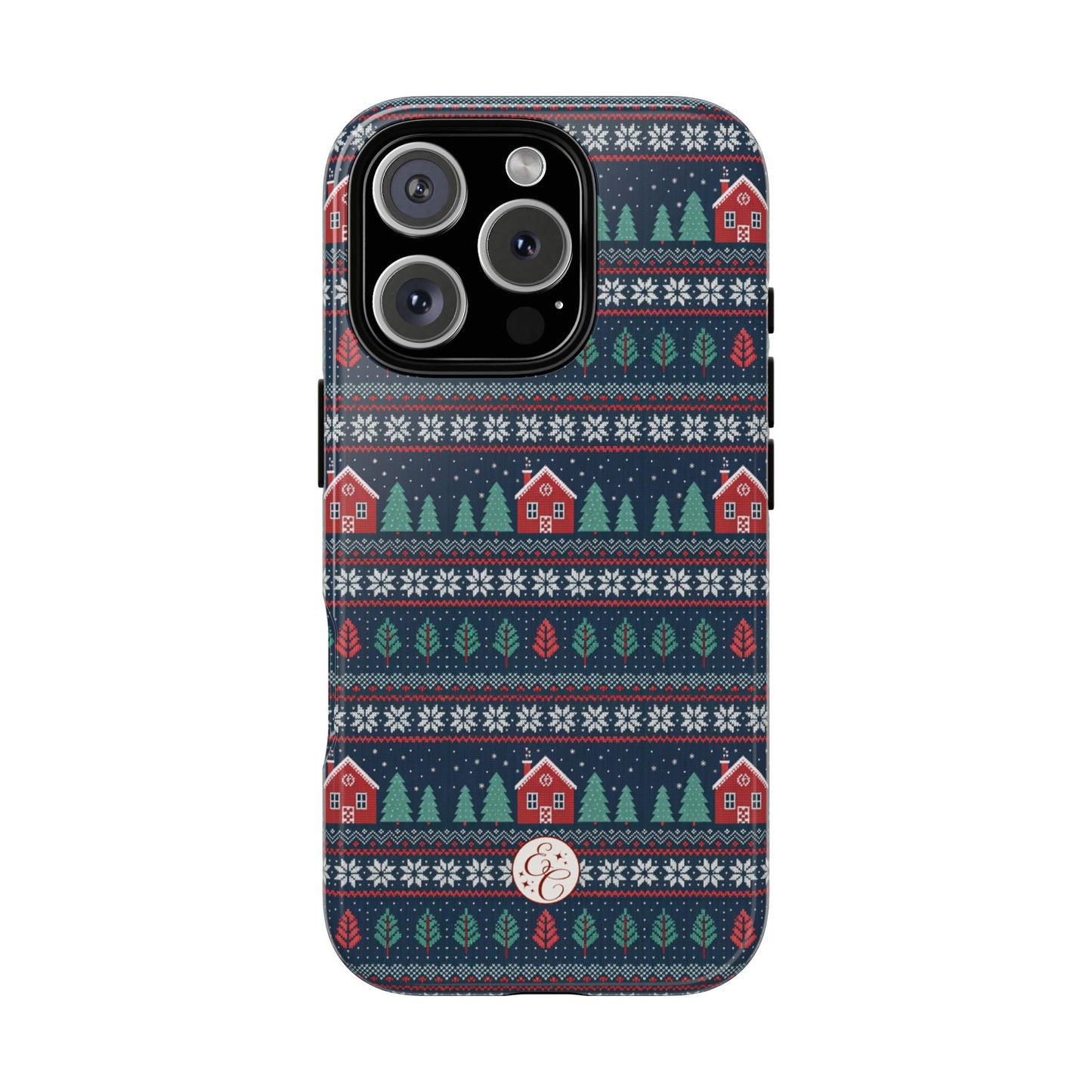 Winter Cottage Pattern Tough Phone Case