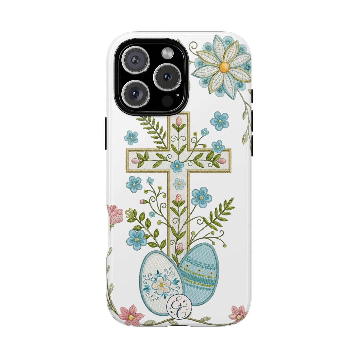 Vintage Easter Floral Cross Tough Phone Case