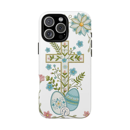 Vintage Easter Floral Cross Tough Phone Case