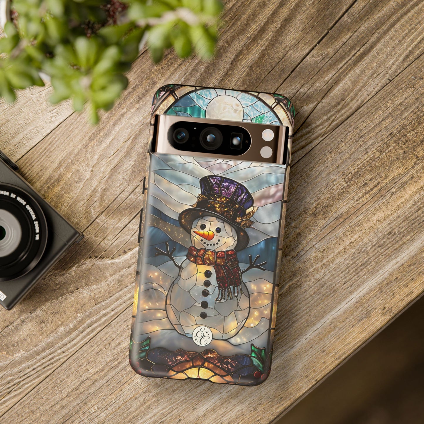 Snowman Stained Glass Tough Phone Case